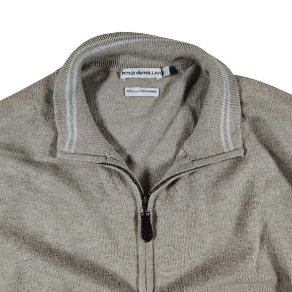 Peter Millar - Cotton / Cashmere - Beige Men's Pullover Sweater - Size: XL - Picture 3 of 8